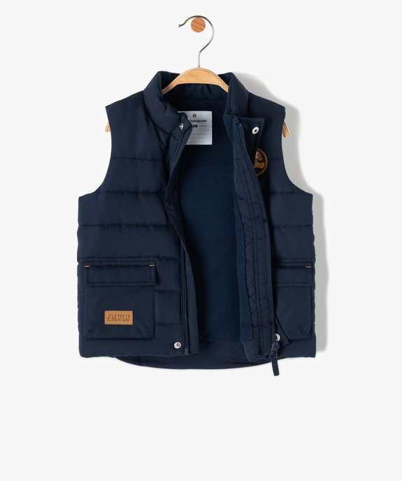 Doudoune bébé garçon sans manches intérieur polaire - LuluCastagnette vue4 - LULUCASTAGNETTE - GEMO