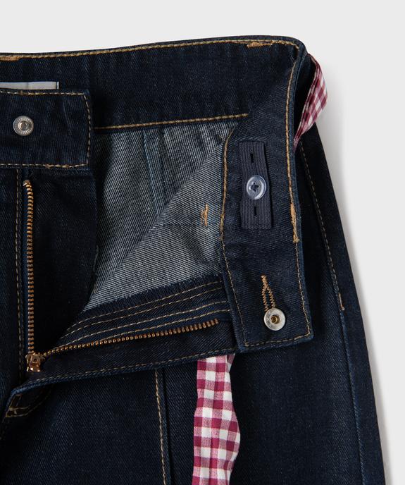 Jean wide leg en denim de coton avec ceinture à nouer fille - LuluCastagnette vue2 - LULU CASTAGNETTE G4G D - GEMO