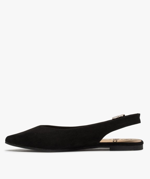 Ballerines femme à talon ouvert et bout pointu toucher velours vue3 - GEMO(URBAIN) - GEMO