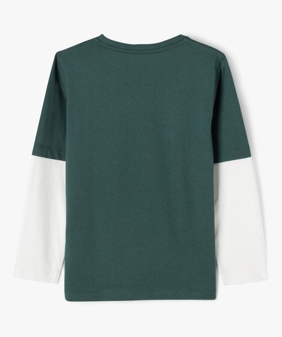 Tee-shirt garçon 2-en-1 inscription vue4 - GEMO (ENFANT) - GEMO