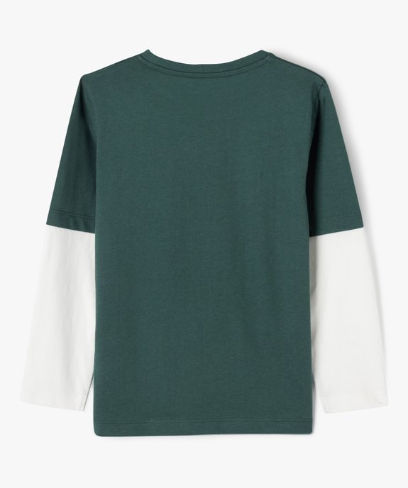 Tee-shirt à manches longues effet 2 en 1 garçon vue4 - GEMO (ENFANT) - GEMO