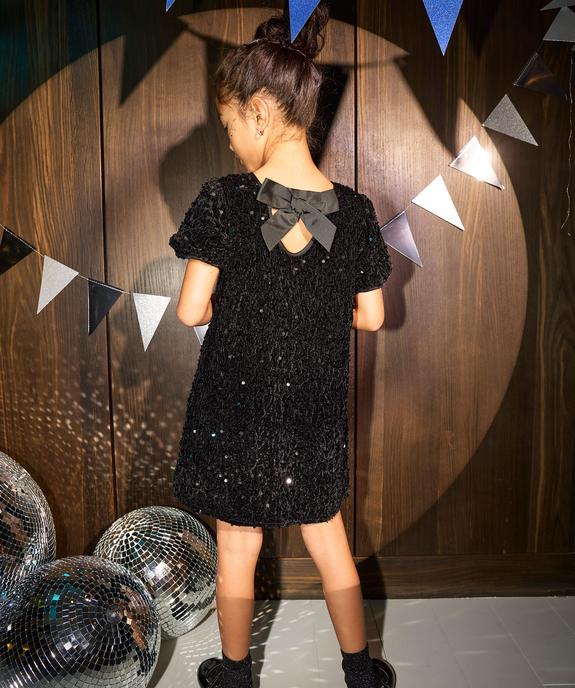 Robe courte à manches courtes ballons et sequins fille vue4 - GEMO (ENFANT) - GEMO