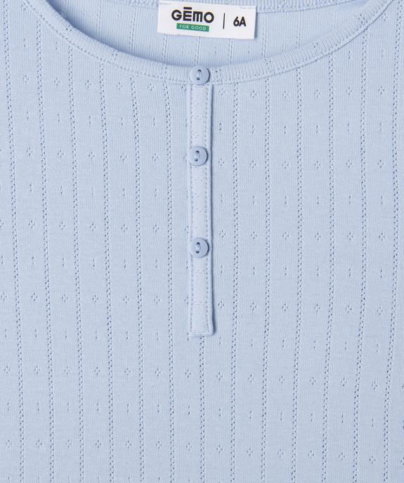 Tee-shirt manches longues finitions froncées fille vue3 - GEMO 4G FILLE - GEMO