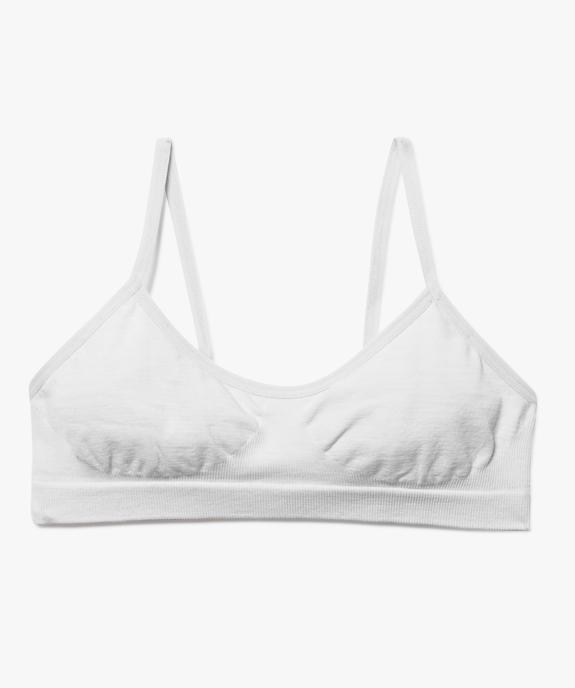 Brassière à fines bretelles en maille extensible fille vue1 - GEMO (JUNIOR) - GEMO