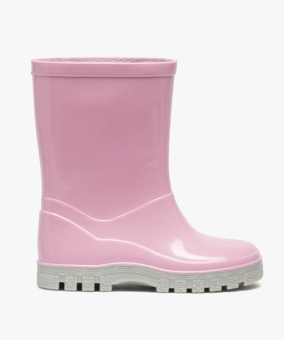 Bottes de pluie bébé fille unies à semelle crantée vue1 - GEMO(BEBE DEBT) - GEMO
