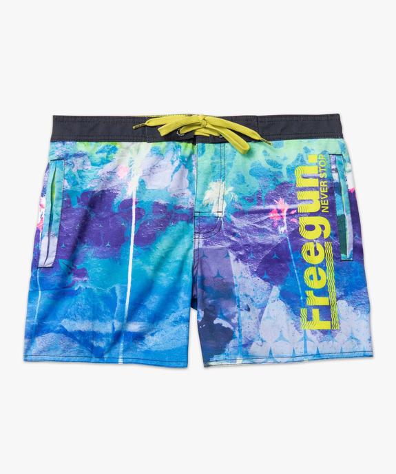 Short de bain homme détails fluo - Freegun vue4 - FREEGUN - GEMO