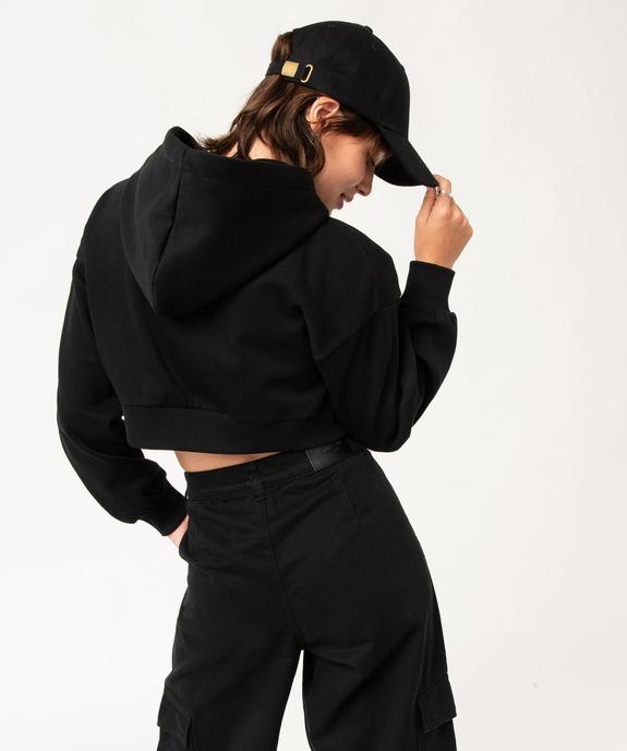 Sweat à capuche coupe courte femme vue3 - GEMO(FEMME PAP) - GEMO