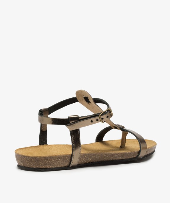 Sandales femme brillantes bicolores à brides vue4 - GEMO (CASUAL) - GEMO