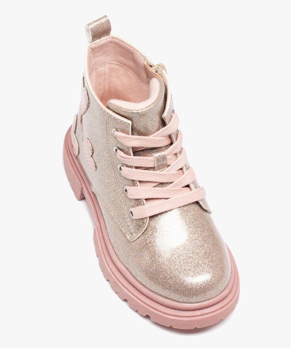 Boots fille à semelle crantée paillettes et à zip  vue5 - GEMO (ENFANT) - GEMO