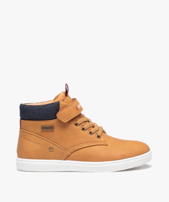 Boots garçon unies à scratch avec détail en denim - Redskins vue1 - REDSKINS - GEMO