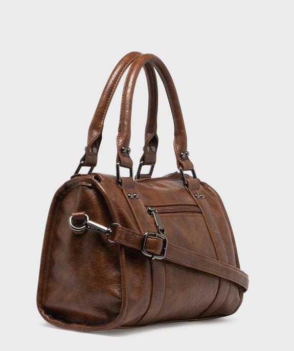 Sac à main verni mat à clous et bandoulière amovible femme vue2 - GEMO (ACCESS) - GEMO