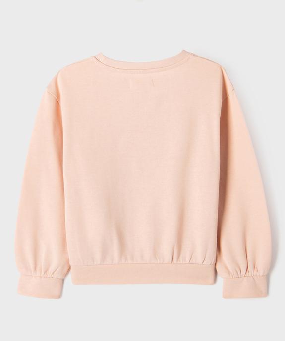 Sweat blousant en molleton doux imprimé fille vue4 - GEMO 4G FILLE - GEMO