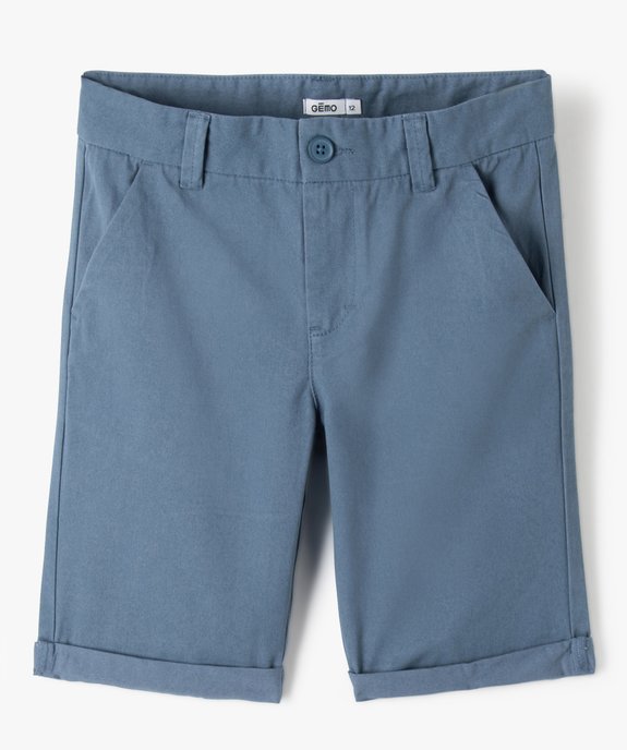 Bermuda coupe chino regular en toile de coton garçon vue1 - GEMO 4G GARCON - GEMO
