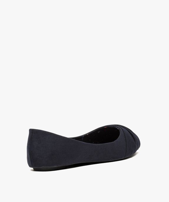 Ballerines femme unies en suédine avec bout rond effet drapé vue4 - VALENTINA BALDA - GEMO
