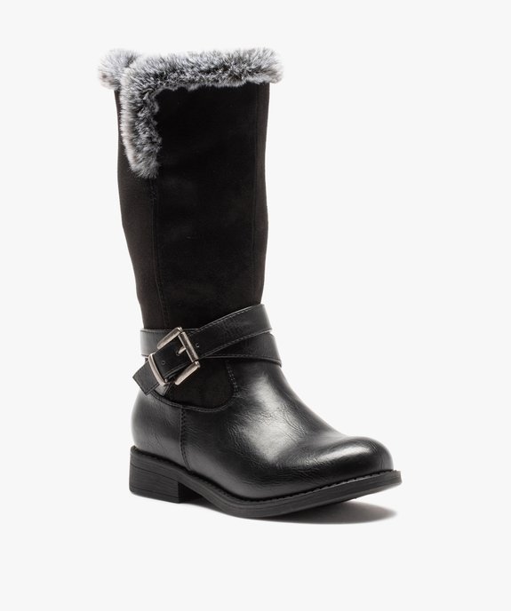 Bottes fille à col fourré et bride décorative vue2 - GEMO (ENFANT) - GEMO