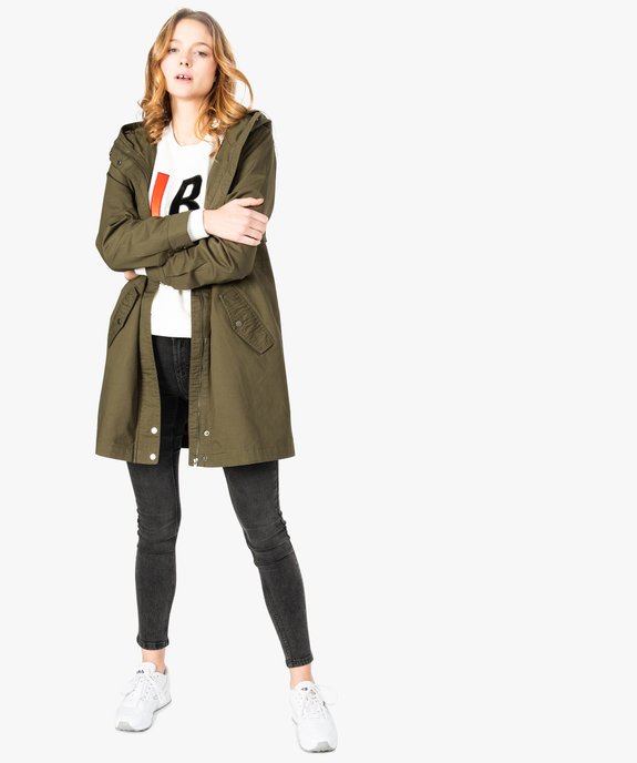 Parka femme fine mi-longue à capuche vue5 - GEMO(FEMME PAP) - GEMO