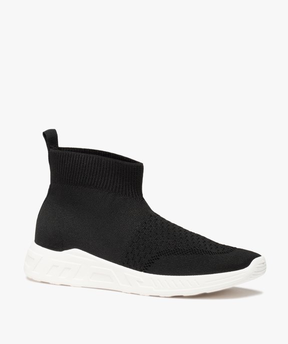 Baskets femme mid-cut en maille unie style chaussettes vue3 - GEMO (SPORTSWR) - GEMO