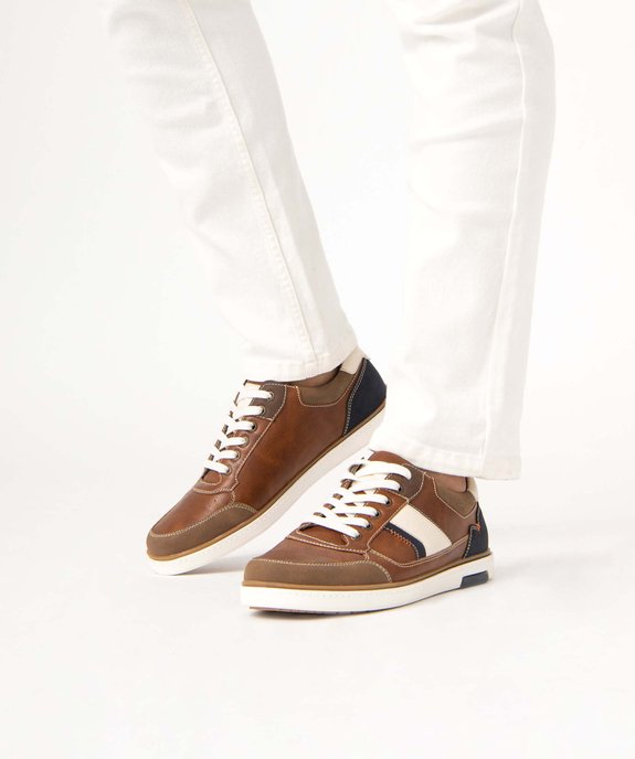 Baskets homme citadines à lacets vue1 - GEMO (CASUAL) - GEMO