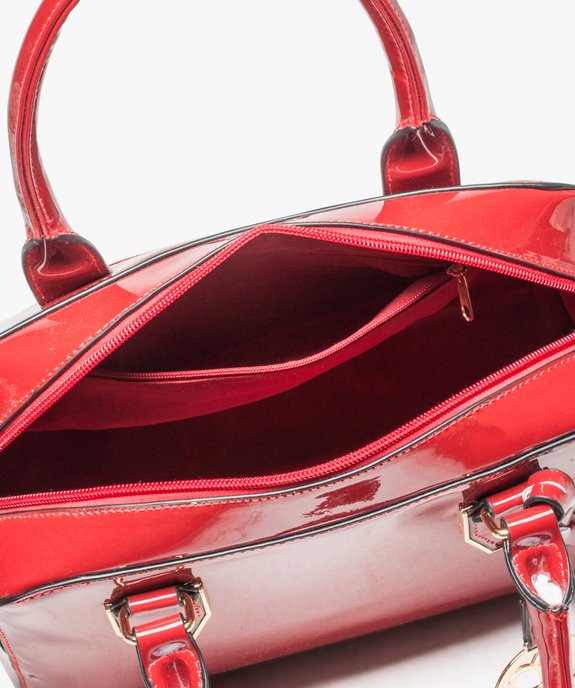 Sac à main femme vernis avec détails dorés vue3 - GEMO (ACCESS) - GEMO