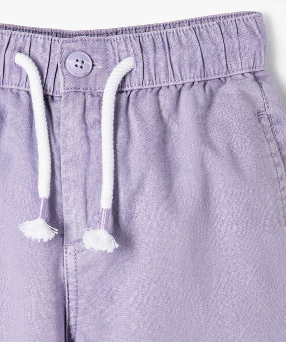 Bermuda en lin à taille élastiquée garçon vue3 - GEMO (ENFANT) - GEMO