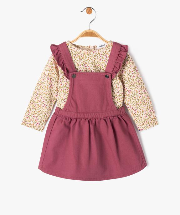Ensemble 2 pièces bébé fille : robe + tee-shirt à manches longues vue1 - GEMO 4G BEBE - GEMO