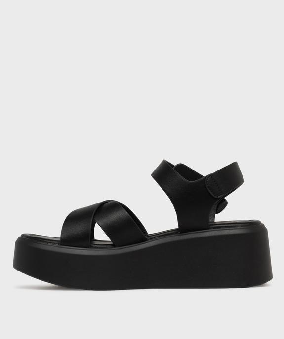 Sandales plateformes à brides croisées femme vue3 - 5 MILES - GEMO