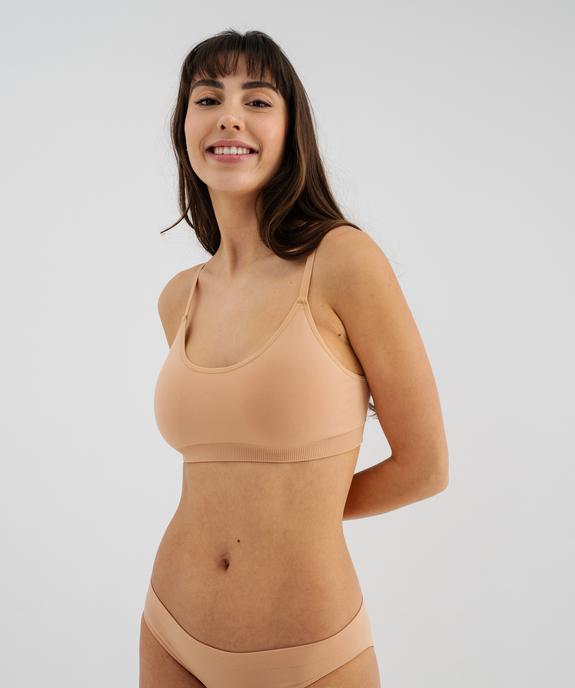 Soutien-gorge brassière sans armatures sans coutures effet seconde peau vue1 - GEMO 4G FEMME - GEMO