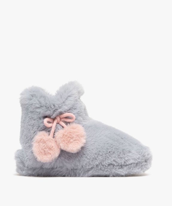 Chaussons fille boots en textile peluche avec détail pompons - Lilo & Stitch vue2 - LILO & STITCH - GEMO