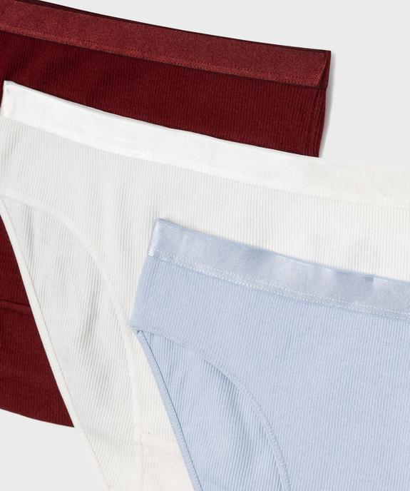 Culottes en coton biologique avec ceinture satinée fille (lot de 3) vue2 - GEMO 4G FILLE - GEMO