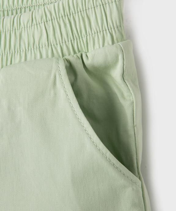 Short ample avec taille élastique en coton stretch fille vue2 - GEMO (ENFANT) - GEMO