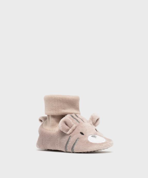 Chaussons de naissance montants en velours garçon vue2 - LITTLE LOVE - GEMO