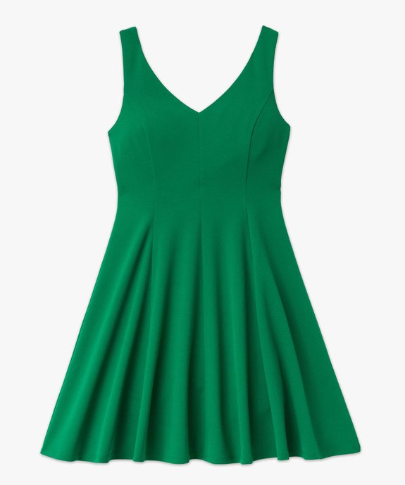 Robe femme avec col V et croisillons dans le dos vue4 - GEMO(FEMME PAP) - GEMO