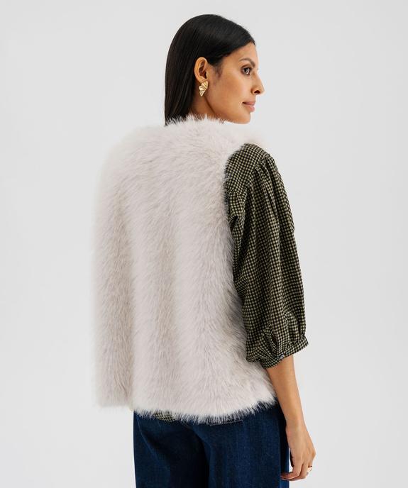 Veste sans manches en fourrure imitation femme vue3 - GEMO 4G FEMME - GEMO