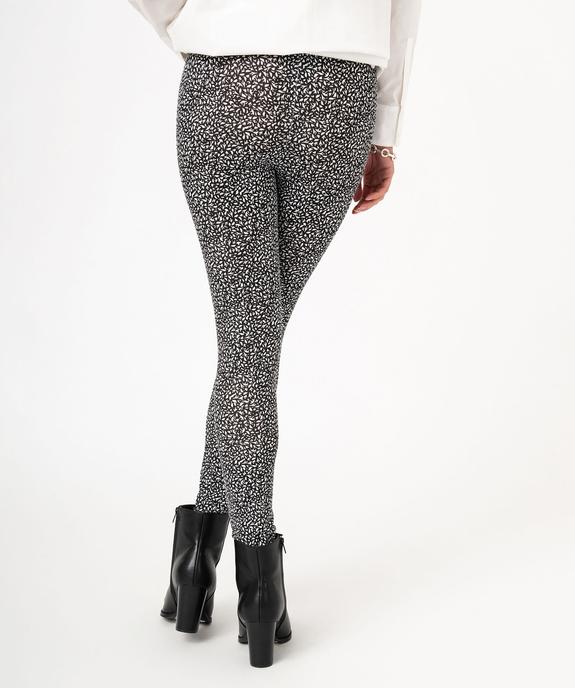 Legging imprimé en coton extensible femme vue3 - GEMO 4G FEMME - GEMO