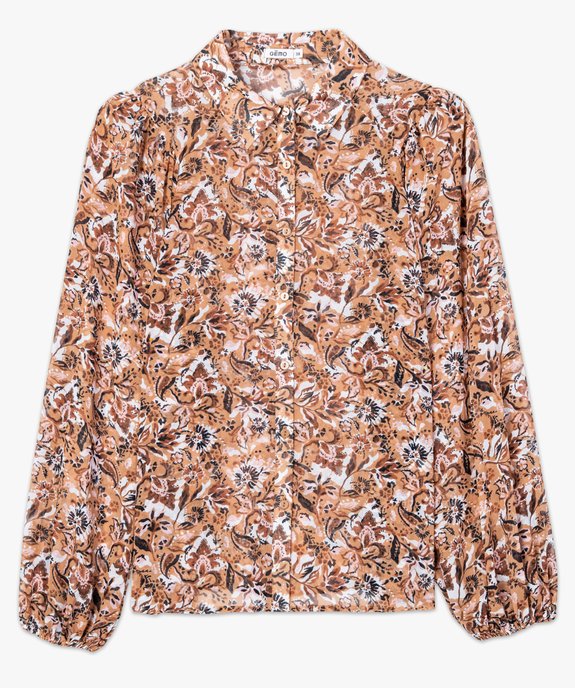 Chemise femme en voile à motif fleuri  vue4 - GEMO(FEMME PAP) - GEMO