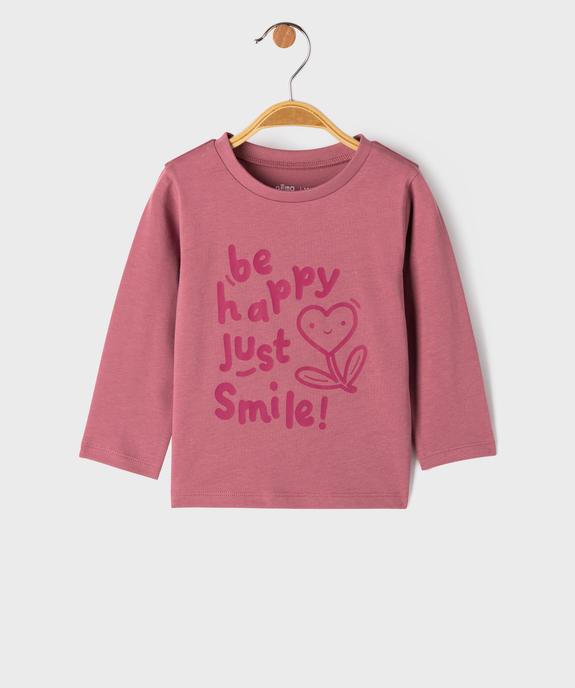 Tee-shirt manches longues imprimé bébé fille vue1 - GEMO 4G BEBE - GEMO