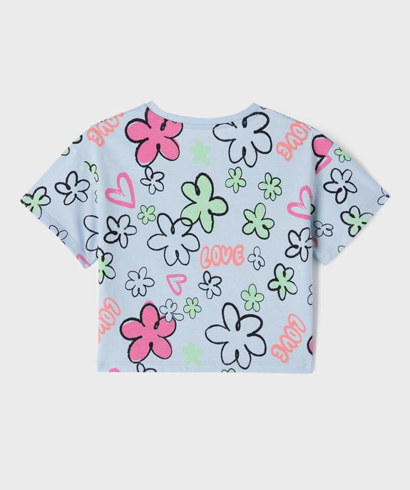 Tee-shirt manches courtes imprimé coupe oversize fille vue3 - GEMO 4G FILLE - GEMO