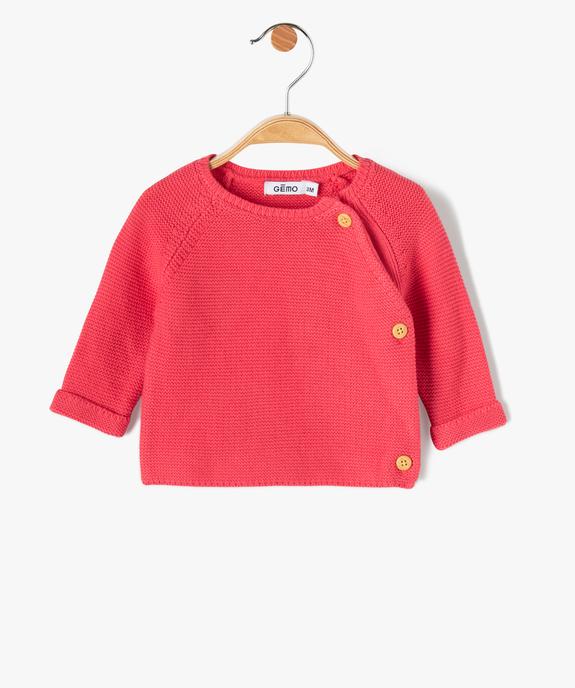 Gilet brassière bébé uni en maille fantaisie vue1 - GEMO(BB COUCHE) - GEMO
