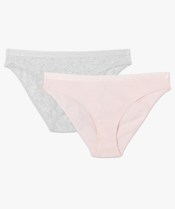 Culotte femme en maille côtelée (lot de 2) vue4 - GEMO 4G FEMME - GEMO