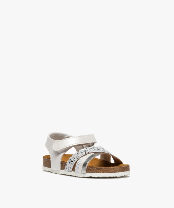 Sandales fille à brides pailletées et semelle liège  vue2 - GEMO (ENFANT) - GEMO