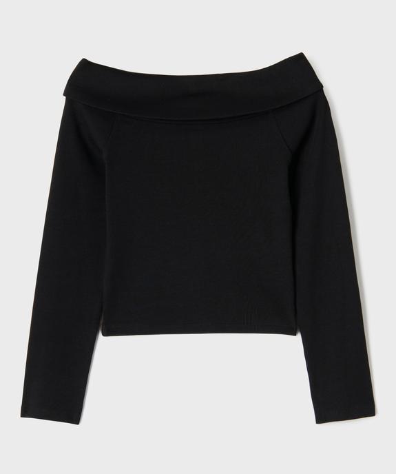 Tee-shirt manches longues à col Bardot fille vue3 - GEMO 4G FILLE - GEMO