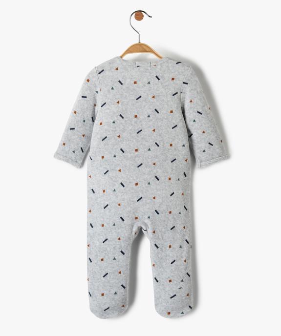 Pyjama dors bien bébé garçon en velours ouverture devant  vue3 - GEMO(BB COUCHE) - GEMO