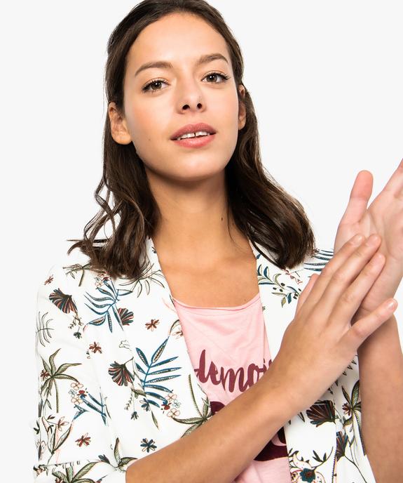 Veste femme à motifs fleuris vue2 - FOLLOW ME - GEMO
