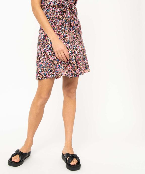 Jupe courte ample et fluide à imprimé fleuri femme vue1 - GEMO(FEMME PAP) - GEMO