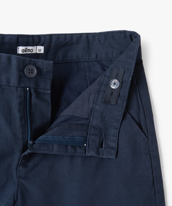 Bermuda coupe chino regular en toile de coton garçon vue2 - GEMO 4G GARCON - GEMO