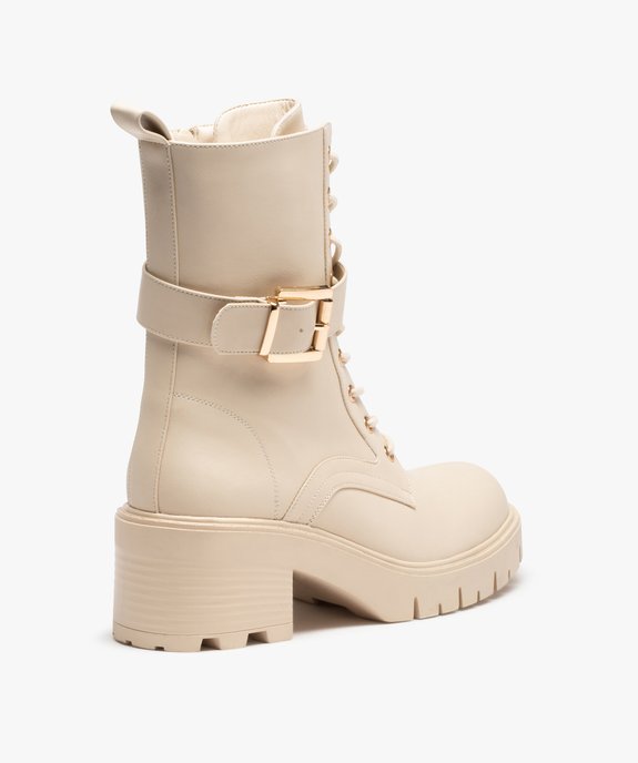 Bottines femme unies à semelle crantée et bride à boucle vue4 - GEMO(URBAIN) - GEMO