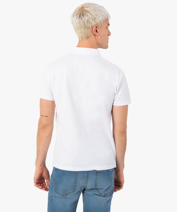 Polo homme à manches courtes en maille piquée vue3 - GEMO (HOMME) - GEMO