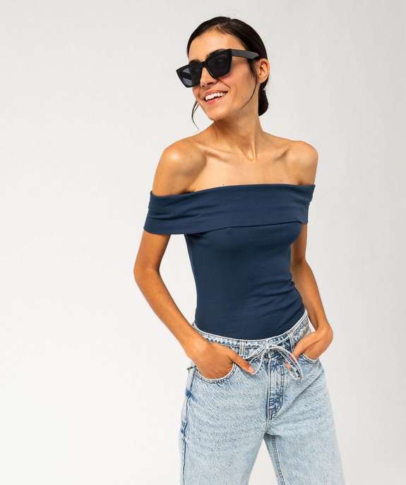Body sans manches avec col Bardot femme vue1 - GEMO(FEMME PAP) - GEMO