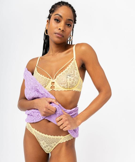 Soutien-gorge corbeille en dentelle fleurie et liens femme - GEMO(HOMWR FEM) Soutien-gorge corbeille en dentelle fleurie et liens femme vue2 - GEMO(HOMWR FEM) - GEMO