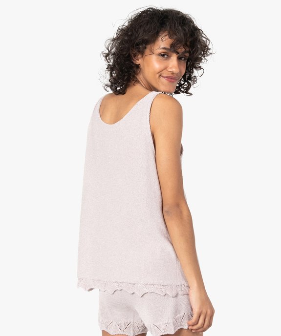 Débardeur femme pailleté en maille 3D innovante vue3 - GEMO 4G FEMME - GEMO